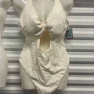 Elegant White Halter Bodysuit